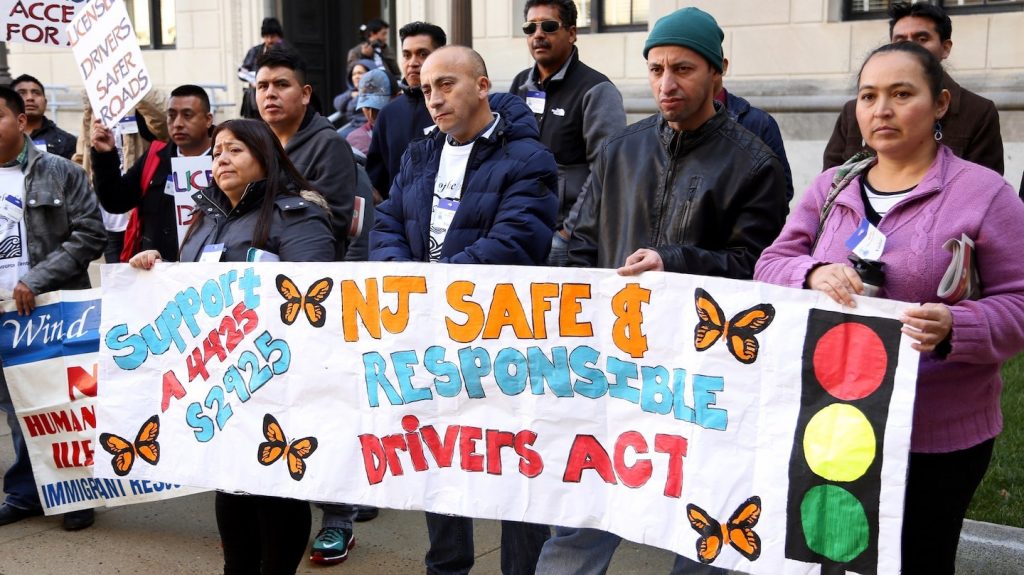 NJ Platform at a rally for drivers licenses