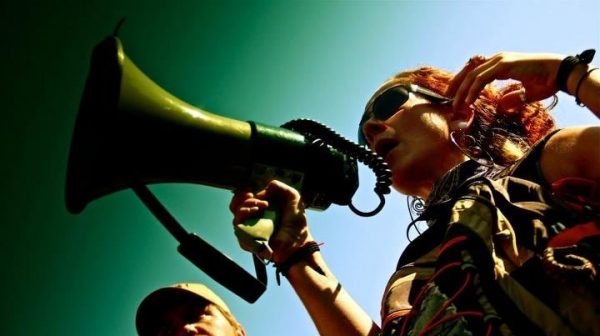Megaphone at a rally