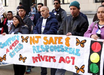 NJ Platform at a rally for drivers licenses